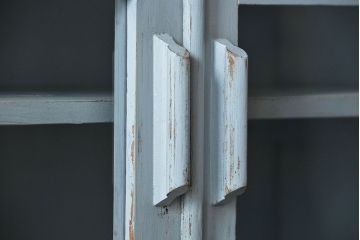 アンティーク家具　アンティークペイント　かわいいカップボード(食器棚、収納棚)