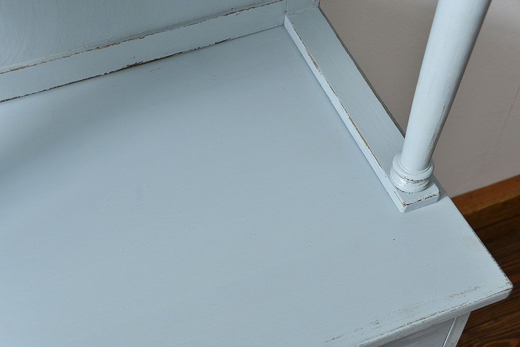 アンティーク家具　アンティークペイント　かわいいカップボード(食器棚、収納棚)