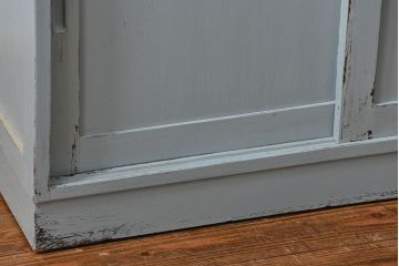 アンティーク家具　アンティークペイント　かわいいカップボード(食器棚、収納棚)