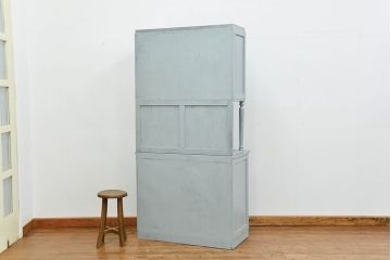 アンティーク家具　アンティークペイント　かわいいカップボード(食器棚、収納棚)