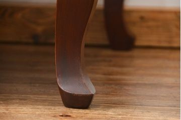 アンティーク家具　古民具・骨董 漆塗りの彫刻入り総欅座卓(机、テーブル)　