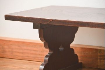 アンティーク家具　古民具・骨董 総欅材の使い込まれた文机(経机、テーブル)　