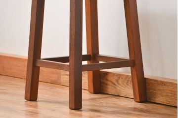 アンティーク家具　アンティーク 古いナラ材の角スツール(イス、椅子)