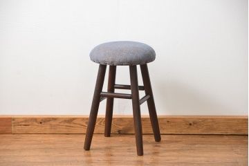 アンティーク家具　アンティーク 古い栗材のかわいい丸スツール(椅子、イス)　