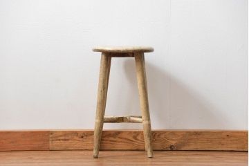 アンティーク家具　アンティーク 使い込まれたペイントスツール(1)(丸椅子、イス)