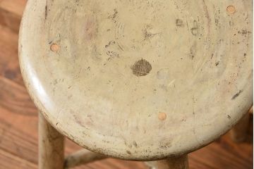 アンティーク家具　アンティーク 使い込まれたペイントスツール(1)(丸椅子、イス)