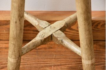 アンティーク家具　アンティーク 使い込まれたペイントスツール(1)(丸椅子、イス)