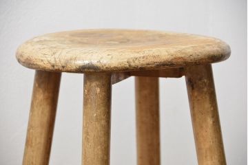 アンティーク家具　アンティーク 使い込まれたペイントスツール(2)(丸椅子、イス)