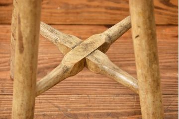 アンティーク家具　アンティーク 使い込まれたペイントスツール(2)(丸椅子、イス)