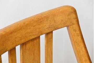 レトロ家具　昭和レトロ 古いナラ材のかわいい回転イス(椅子、イス)