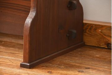 アンティーク家具　アンティーク 古い木の2人掛けベンチ(長イス、長椅子)　