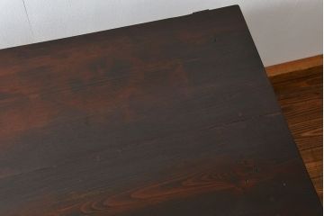 レトロ家具　昭和レトロ 味のある古い平机(テーブル、デスク、在宅ワーク、在宅用、作業台)　