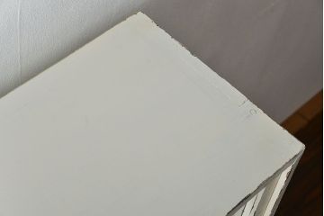 アンティーク家具　アンティークペイント　シンプルな収納棚(飾り棚、本棚)