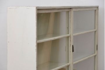 アンティーク家具　アンティークペイント　シンプルな収納棚(飾り棚、本棚)