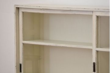 アンティーク家具　アンティークペイント　シンプルな収納棚(飾り棚、本棚)