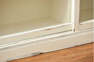 アンティーク家具　アンティークペイント　シンプルな収納棚(飾り棚、本棚)