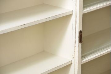 アンティーク家具　アンティークペイント　シンプルな収納棚(飾り棚、本棚)