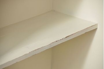 アンティーク家具　アンティークペイント　シンプルな収納棚(飾り棚、本棚)