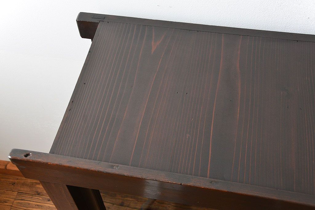 アンティーク家具　古民具・骨董 希少なサイズ 小振りな水屋箪笥収納棚(ガラスケース、本箱、食器棚)