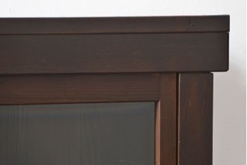 アンティーク家具　古民具・骨董 希少なサイズ 小振りな水屋箪笥収納棚(ガラスケース、本箱、食器棚)