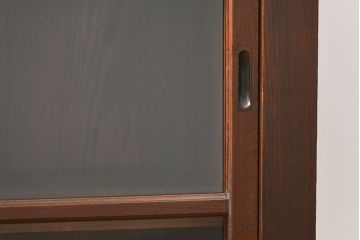 アンティーク家具　古民具・骨董 希少なサイズ 小振りな水屋箪笥収納棚(ガラスケース、本箱、食器棚)