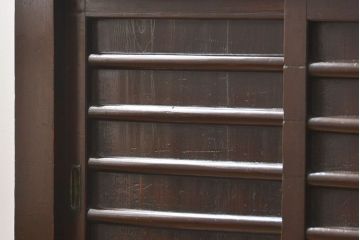 アンティーク家具　アンティーク モダンな結霜ガラス 四尺水屋箪笥(食器棚、収納棚、キャビネット)