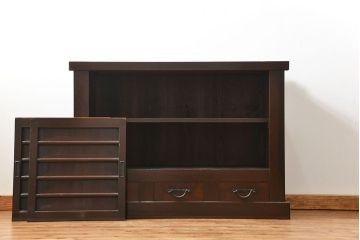 アンティーク家具　アンティーク 重厚な四尺水屋箪笥サイドボード(1)(食器棚、収納棚)