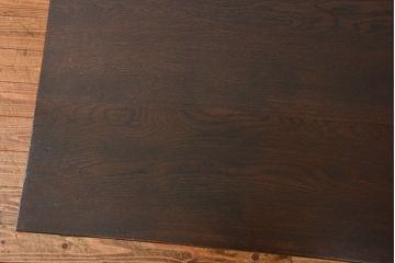 アンティーク家具　アンティーク 古いタモ材の引き出し付き平机(テーブル、デスク、在宅ワーク、在宅用)