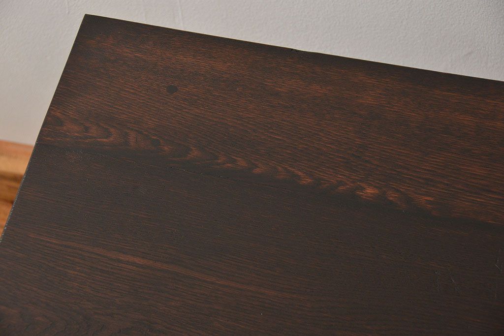 アンティーク家具　アンティーク 古いタモ材の引き出し付き平机(テーブル、デスク、在宅ワーク、在宅用)