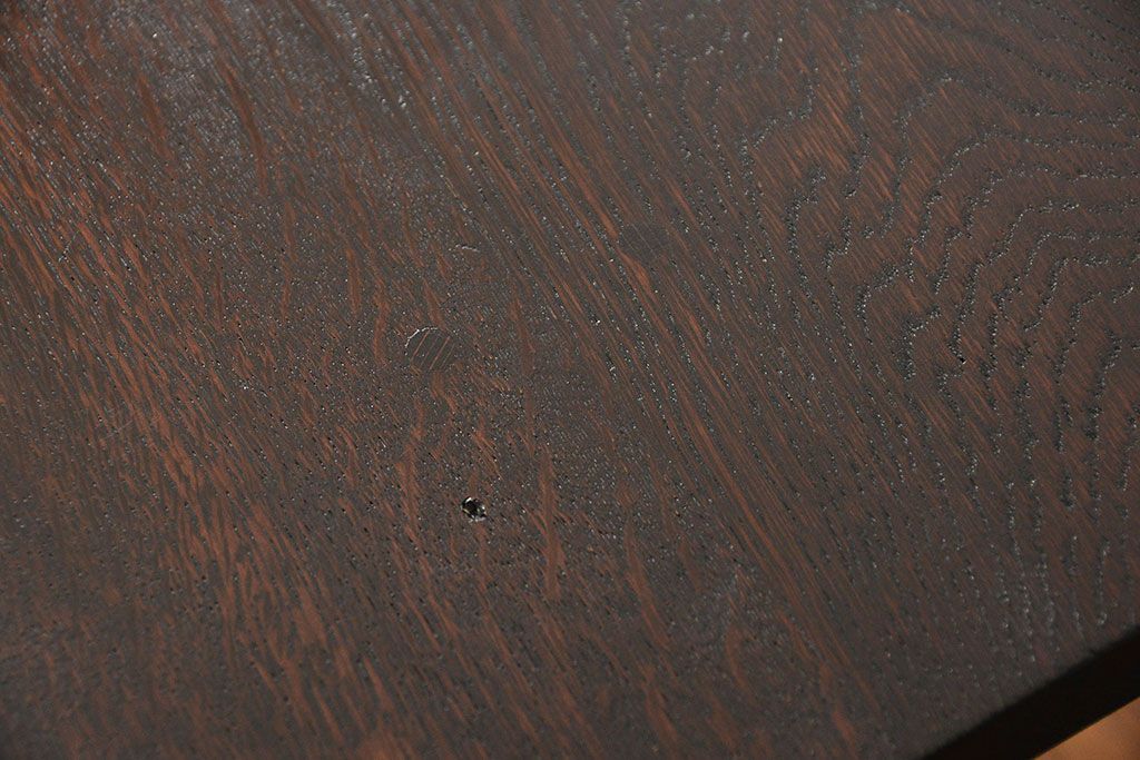 アンティーク家具　アンティーク 古いタモ材の引き出し付き平机(テーブル、デスク、在宅ワーク、在宅用)