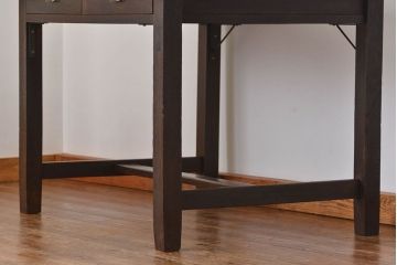 アンティーク家具　アンティーク 古いタモ材の引き出し付き平机(テーブル、デスク、在宅ワーク、在宅用)