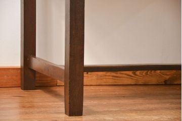 アンティーク家具　アンティーク 古いタモ材の引き出し付き平机(テーブル、デスク、在宅ワーク、在宅用)