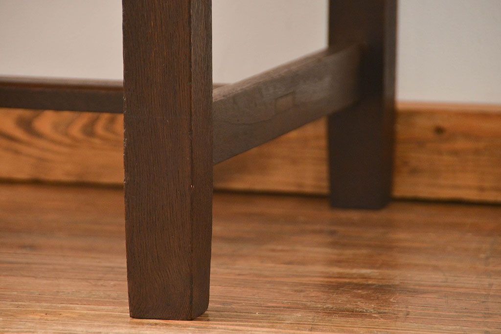 アンティーク家具　アンティーク 古いタモ材の引き出し付き平机(テーブル、デスク、在宅ワーク、在宅用)