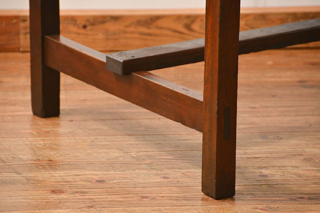 レトロ家具　昭和レトロ 古い木のアンティーク平机(テーブル、デスク、在宅ワーク、在宅用)