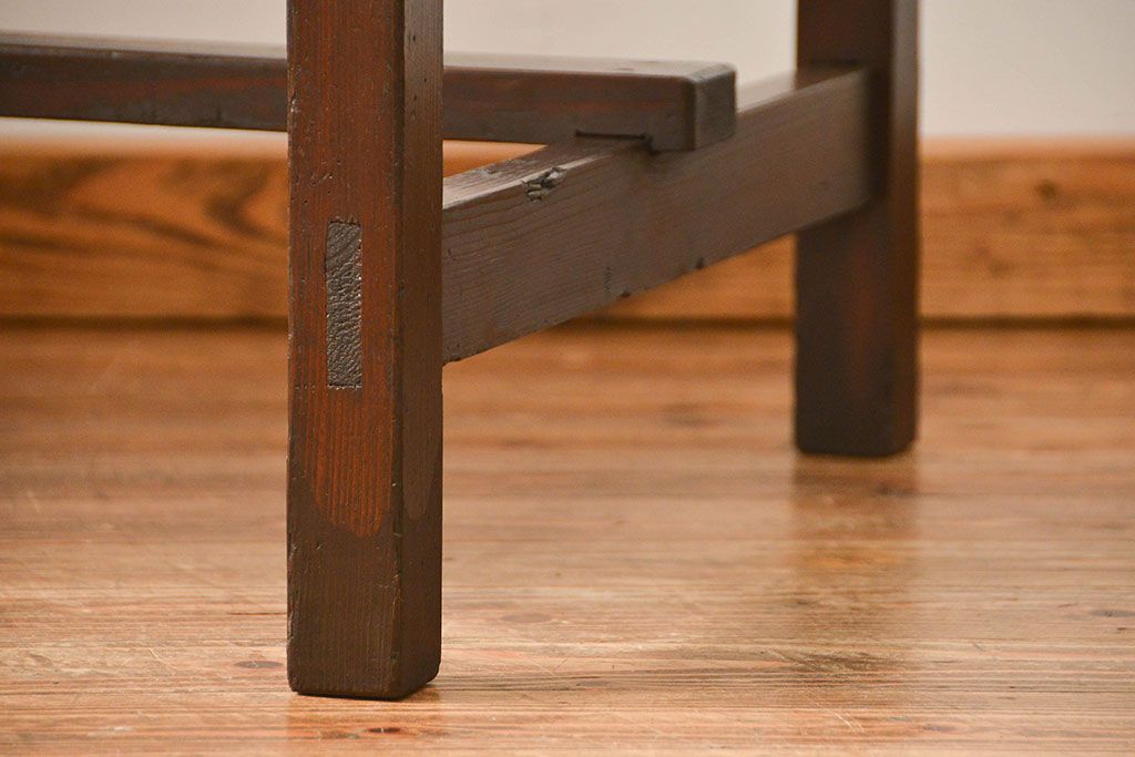 レトロ家具　昭和レトロ 古い木のアンティーク平机(テーブル、デスク、在宅ワーク、在宅用)