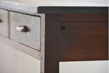 レトロ家具　昭和レトロ 古い木のアンティーク平机(テーブル、デスク、在宅ワーク、在宅用)