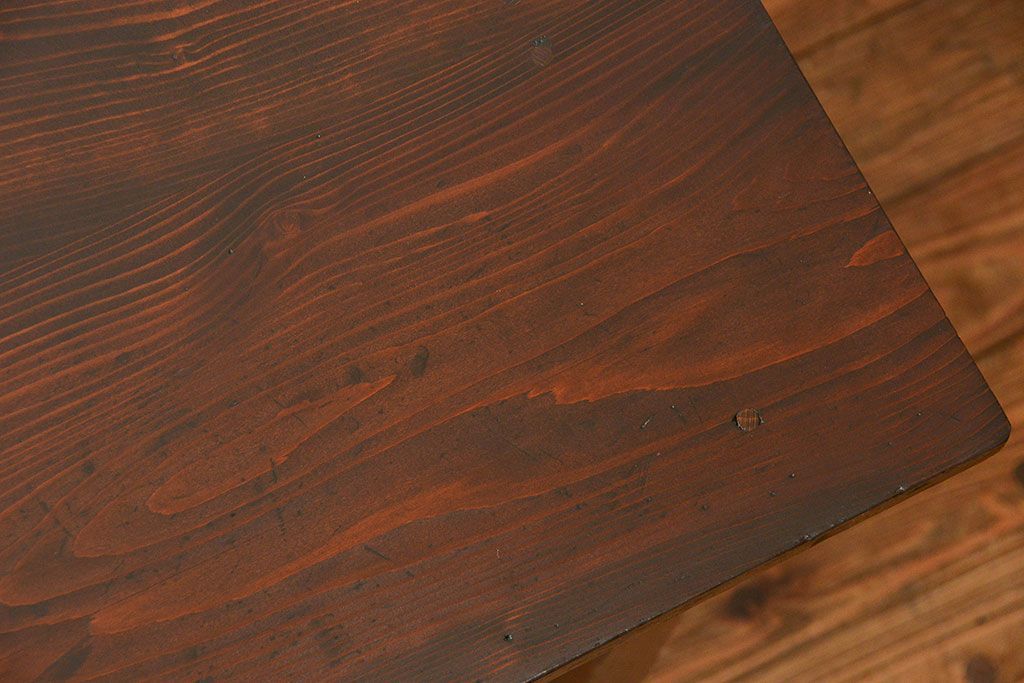 レトロ家具　昭和レトロ 古い木のアンティーク平机(テーブル、デスク、在宅ワーク、在宅用)