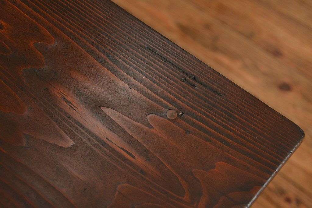 レトロ家具　昭和レトロ 古い木のアンティーク平机(テーブル、デスク、在宅ワーク、在宅用)