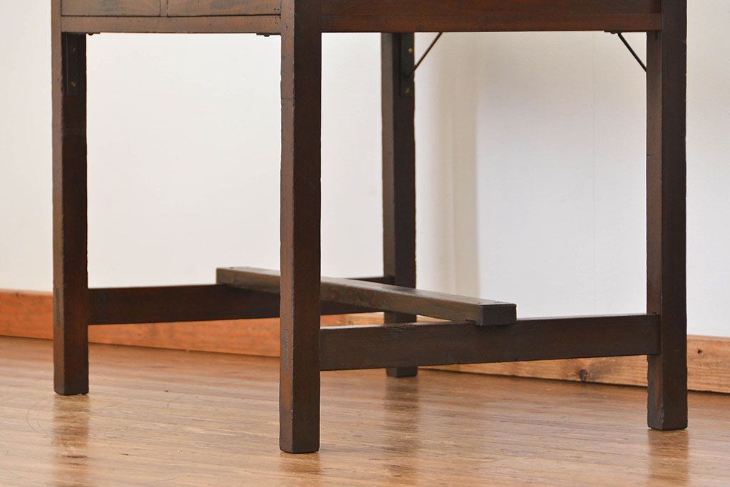 レトロ家具　昭和レトロ 古い木のアンティーク平机(テーブル、デスク、在宅ワーク、在宅用)