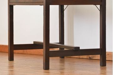 レトロ家具　昭和レトロ 古い木のアンティーク平机(テーブル、デスク、在宅ワーク、在宅用)