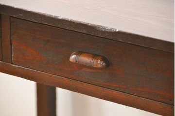 レトロ家具　昭和レトロ 古い木のアンティーク平机(テーブル、デスク、在宅ワーク、在宅用)