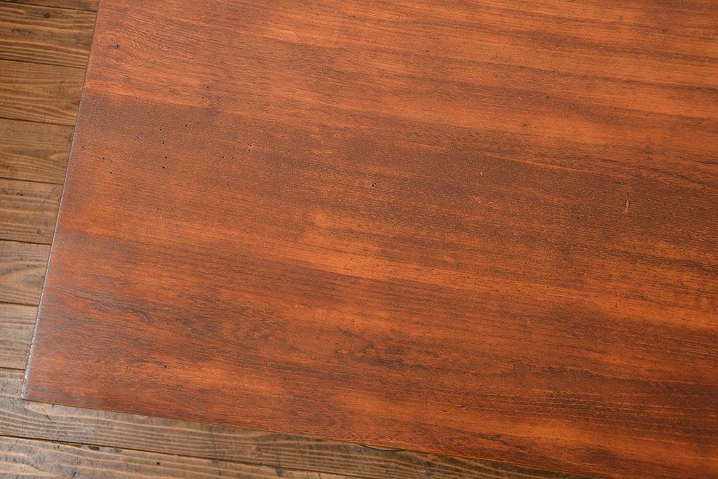 レトロ家具　昭和レトロ 古い木のアンティーク片袖机(テーブル、デスク、在宅ワーク、在宅用)