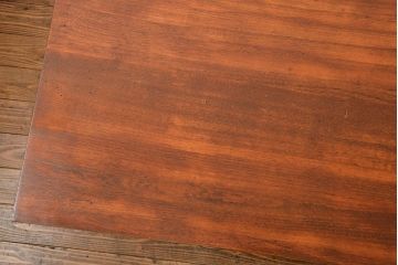 レトロ家具　昭和レトロ 古い木のアンティーク片袖机(テーブル、デスク、在宅ワーク、在宅用)