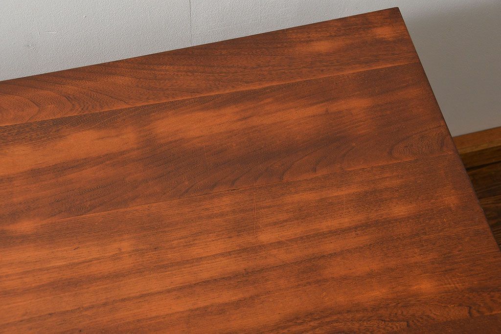 レトロ家具　昭和レトロ 古い木のアンティーク片袖机(テーブル、デスク、在宅ワーク、在宅用)