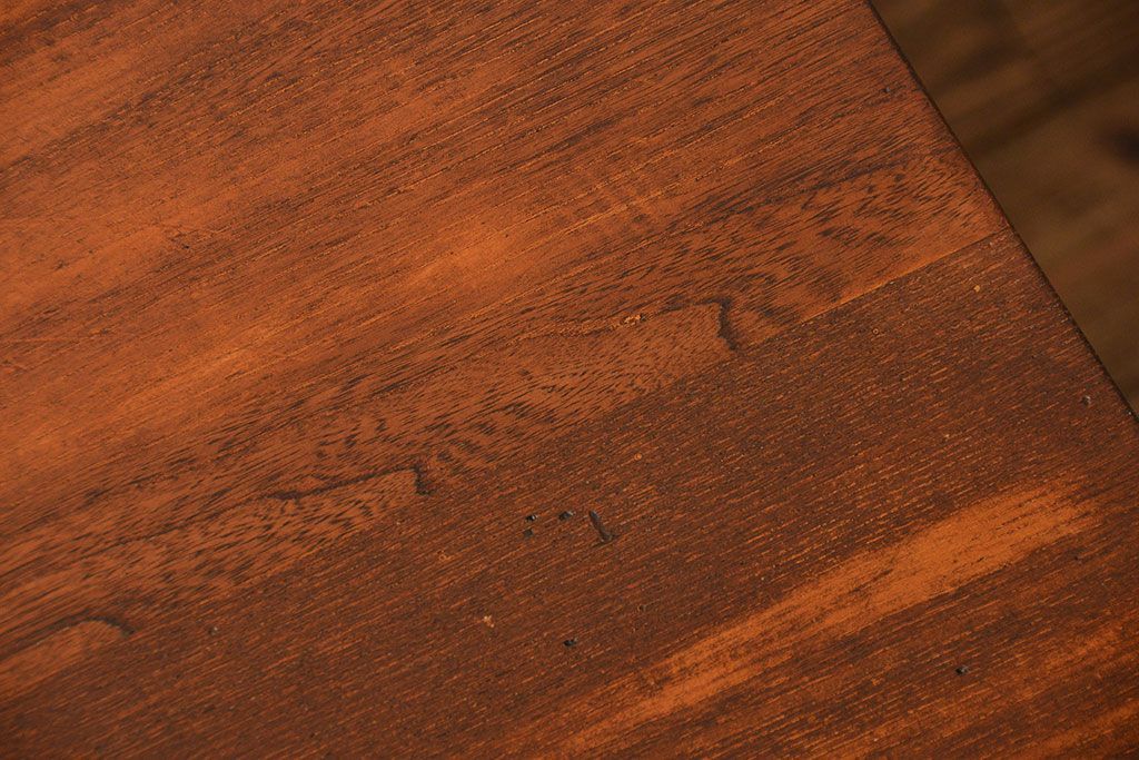 レトロ家具　昭和レトロ 古い木のアンティーク片袖机(テーブル、デスク、在宅ワーク、在宅用)