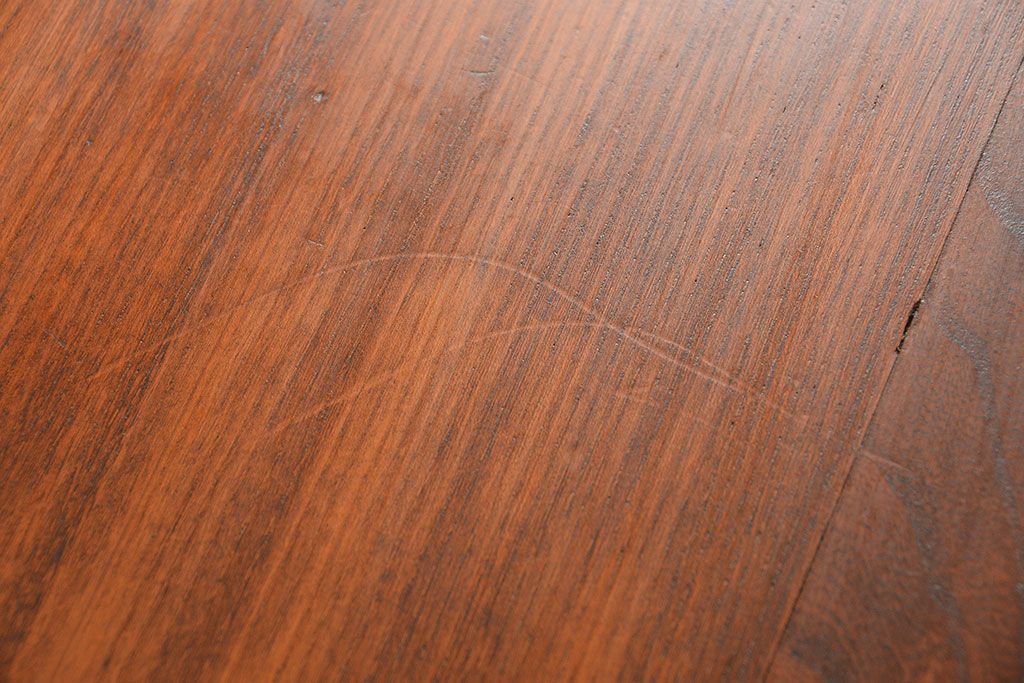 レトロ家具　昭和レトロ 古い木のアンティーク片袖机(テーブル、デスク、在宅ワーク、在宅用)