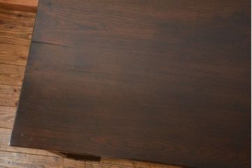 アンティーク家具　アンティーク 古いナラ材の重厚な片袖机(テーブル、デスク、在宅ワーク、在宅用、作業台)