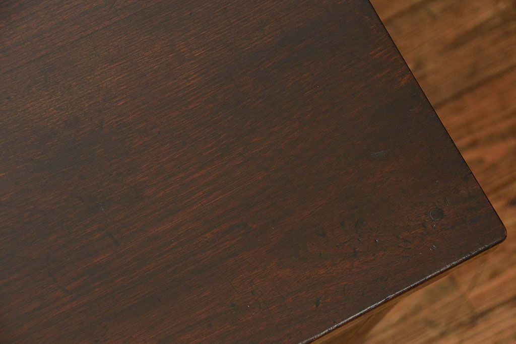 アンティーク家具　アンティーク 古いナラ材の重厚な片袖机(テーブル、デスク、在宅ワーク、在宅用、作業台)