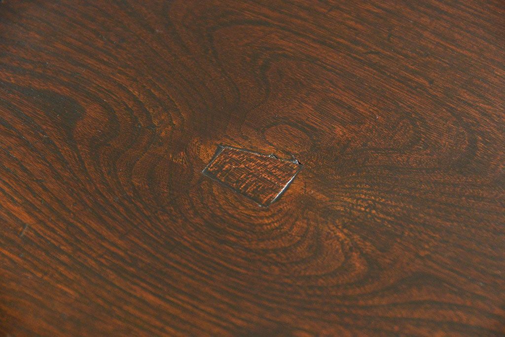 アンティーク家具　アンティーク 古いナラ材の重厚な片袖机(テーブル、デスク、在宅ワーク、在宅用、作業台)