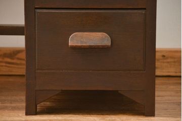 アンティーク家具　アンティーク 古いナラ材の重厚な片袖机(テーブル、デスク、在宅ワーク、在宅用、作業台)